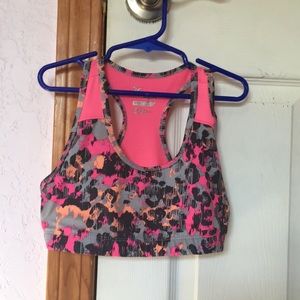 Bright pink sports bra